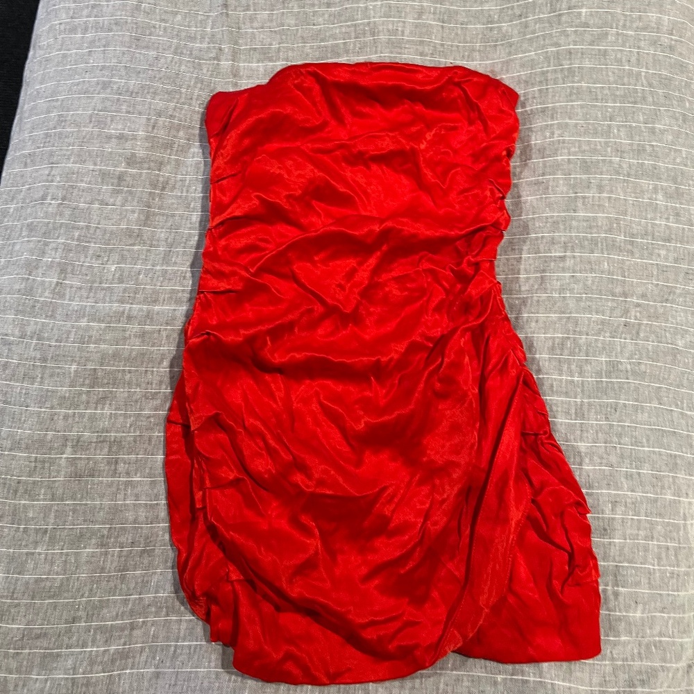 Zara - Red Strapless Dress - Size M
